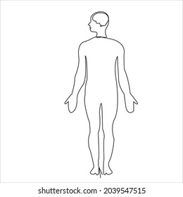 Continuous line drawing of human head and brain