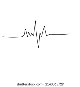 Continuous line drawing human heart.  Illustration icon vector