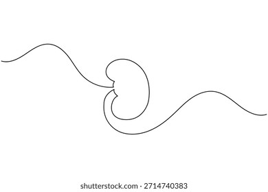 Dibujo continuo de la línea de la salud y función renal humana