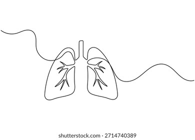 Continuous Line Drawing of Human Lungs for Respiratory Health