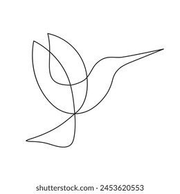 Continuous line drawing of hummingbird Icon symbol Design Symbol Template Flat Style Vector