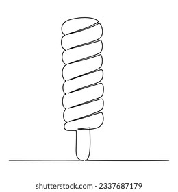 Dibujo continuo de helado. Ilustración del vector
