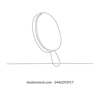 Continuous line drawing of ice cream with stick. One line of popsicle. Ice cream stick continuous line art. Dessert concept. Editable outline.


