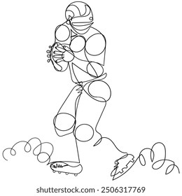 continuous line drawing  icon American football