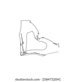 continuous line drawing icon doodle hands and symbol of love