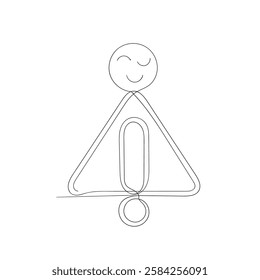 continuous line drawing icon exclamation mark