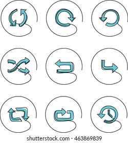 continuous line drawing icons - arrows