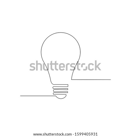 continuous line drawing of idea bulb vector illustration