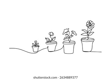 Continuous line drawing illustrating
