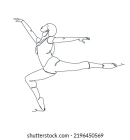 ilustración de dibujo de línea continua de bailarín de ballet