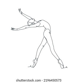 ilustración de dibujo de línea continua de bailarín de ballet