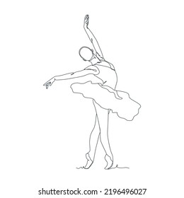 continuous line drawing illustration of ballet dancer