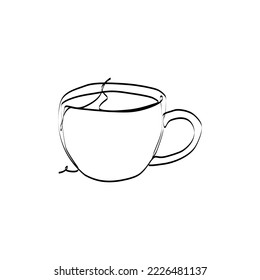 Continuous line drawing illustration of coffee