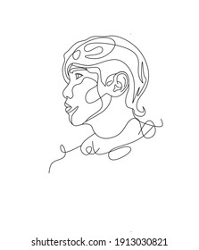 Illustration für kontinuierliche Zeilenzeichnung. Moderner Minimalist. Abstrakte Vektorgrafik.