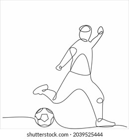 Continuous Line Drawing Illustration Showing Soccer Stock Vector ...