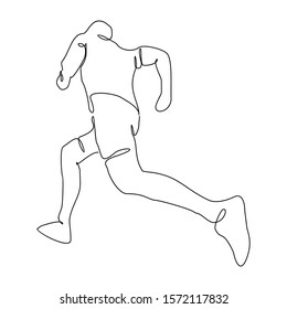 Continuous line drawing. Illustration shows a the running girl.
