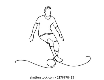 Continuous Line Drawing Illustration Shows Football Stock Vector ...