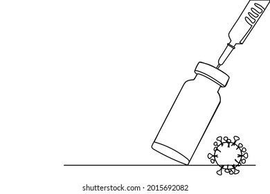 dibujo continuo de los símbolos de inyección. Medicación De Línea Delgada Iconos Parte 1. Paro gráfico de pictograma para diseño web. Concepto de símbolo de calidad de contorno de vector.
