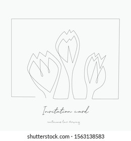 continuous line drawing. invitation card. simple vector illustration. invitation card concept hand drawing sketch line.