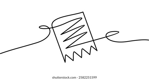 continuous line drawing of invoice symbol. abstract line art illustration