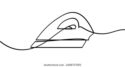 continuous line drawing of iron symbol. abstract line art illustration