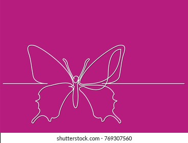 continuous line drawing isolated vector object    butterfly