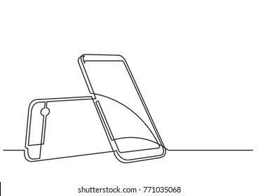 Endloszeichnung von Vektorillustration-Einzelobjekten - zwei Mobiltelefone