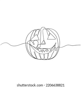 continuous line drawing jack o lantern illustration vector