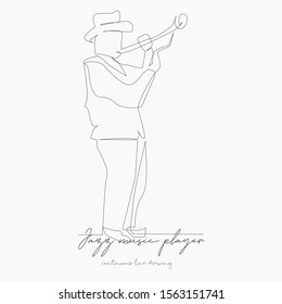 continuous line drawing. jazz music player. simple vector illustration. jazz music player concept hand drawing sketch line.