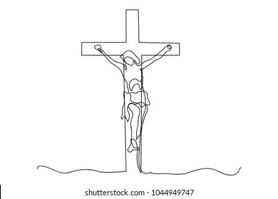 Continuous line drawing Jesus Christ vector illustration