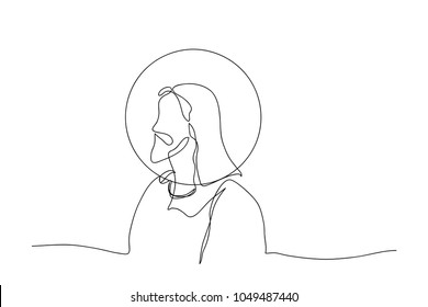 continuous line drawing of Jesus Christ religion illustrator
