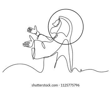 Continuous line drawing of Jesus Christ vector illustration