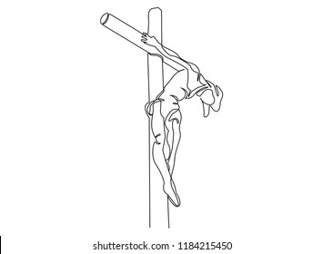 Continuous line drawing of Jesus Christ vector illustration