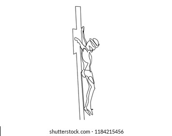 Continuous line drawing of Jesus Christ vector illustration