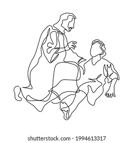 Continuous line drawing of Jesus Christ vector illustration Testament
Bible