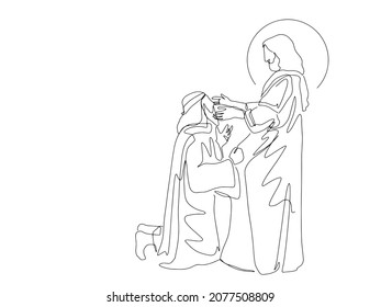 Continuous line drawing of Jesus Christ vector illustration Testament
Bible