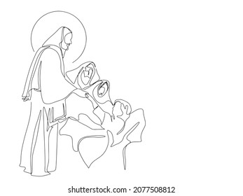 Continuous line drawing of Jesus Christ vector illustration Testament
Bible