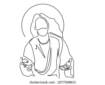 Continuous line drawing of Jesus Christ vector illustration Testament
Bible