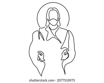 Continuous line drawing of Jesus Christ vector illustration Testament
Bible