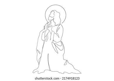 Dibujo de línea continua de la ilustración vectorial de Jesucristo Testamento
Biblia