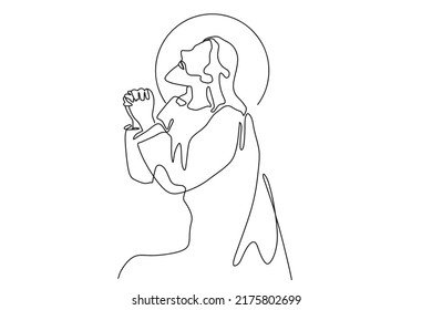 Continuous Line Drawing Jesus Christ Vector Stock Vector (Royalty Free ...