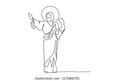 Continuous line drawing of Jesus Christ vector illustration Testament
Bible