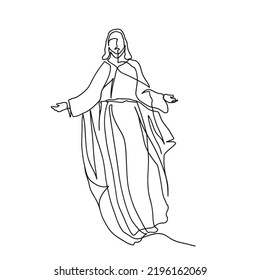 Continuous Line Drawing Jesus Christ Vector Stock Vector (Royalty Free ...