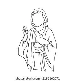 Continuous line drawing of Jesus Christ vector illustration Testament
Bible