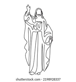Continuous Line Drawing Jesus Christ Vector Stock Vector (Royalty Free ...