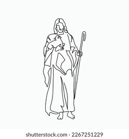 Continuous line drawing of Jesus Christ vector illustration Testament
Bible
