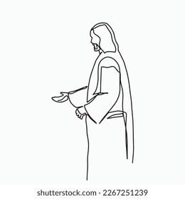 Continuous line drawing of Jesus Christ vector illustration Testament
Bible