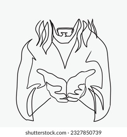Continuous line drawing of Jesus Christ vector illustration Bible words  blessings pray