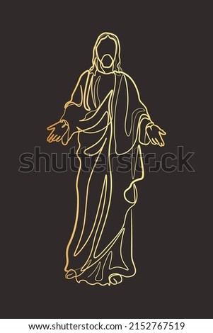 Continuous line drawing of Jesus Christ vector illustration Testament
Bible