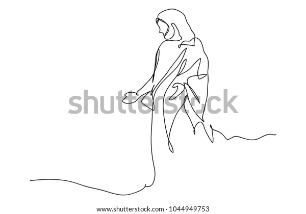 Continuous Line Drawing Jesus Christ Linear Stock Vector (Royalty Free ...